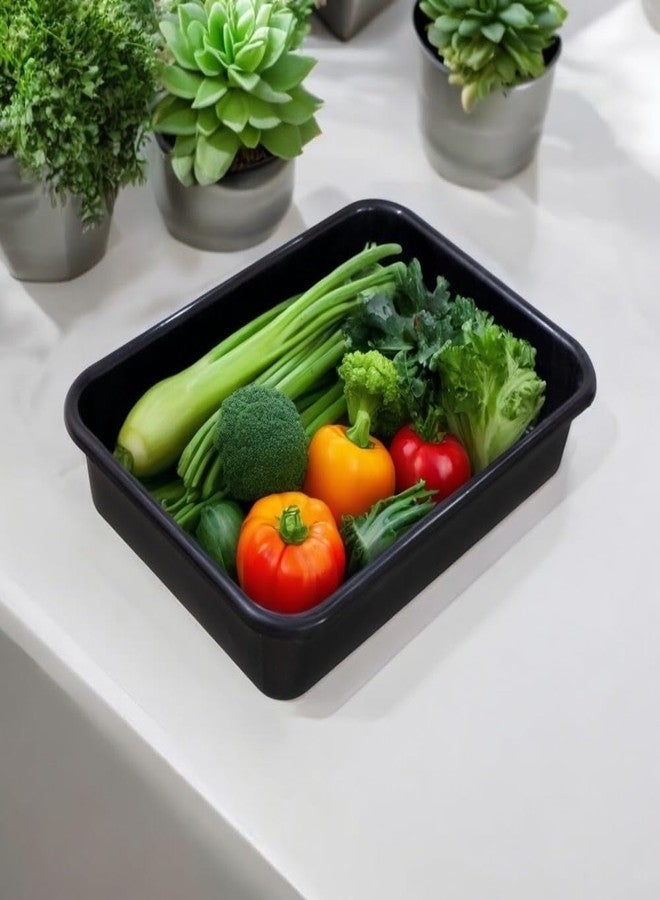 Morvi Multipurpose 102 Rectangular Plastic Trays| Stationary Office Paper Organiser Tray | Strong Plastic Material | Stackable Storage Trays for Home & Office| 33x 28 x 7 cm| Pack of 1| Black - Image 5