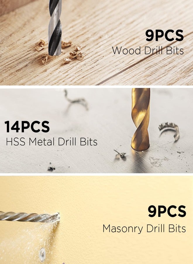 AVID POWER Drill Bit Set, Titanium Twist Brad Point Driver Bits, Drill and Screwdriver Bits Combo Kit with Case for Metal, Wood, Concrete and Masonry, 100 Pieces - Image 3