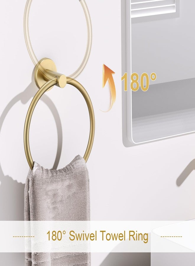 soaez Brushed Gold Bathroom Hardware Set, 5 Pieces Gold Towel Bar Bathroom Accessories, Upgraded Toilet Paper Holder with Shelf Set, 23.6 Inch Towel Rack Towel Holder for Bathroom Wall - Image 4