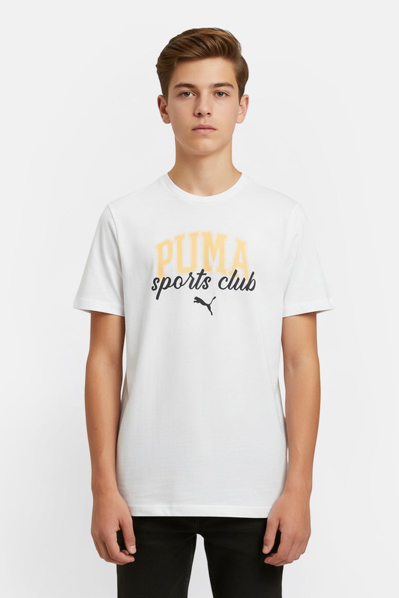 PUMA Kids Boy Sportswear Fit Short Sleeve Outdoor T-Shirt, White - Image 1