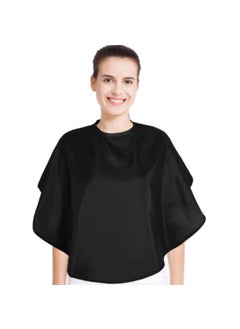 Geyoga Short Makeup Cape for Women Men Mini Makeup Bib Haircut Cape for Makeup Artist Shampoo Beauty Salon Artist Styling Black 