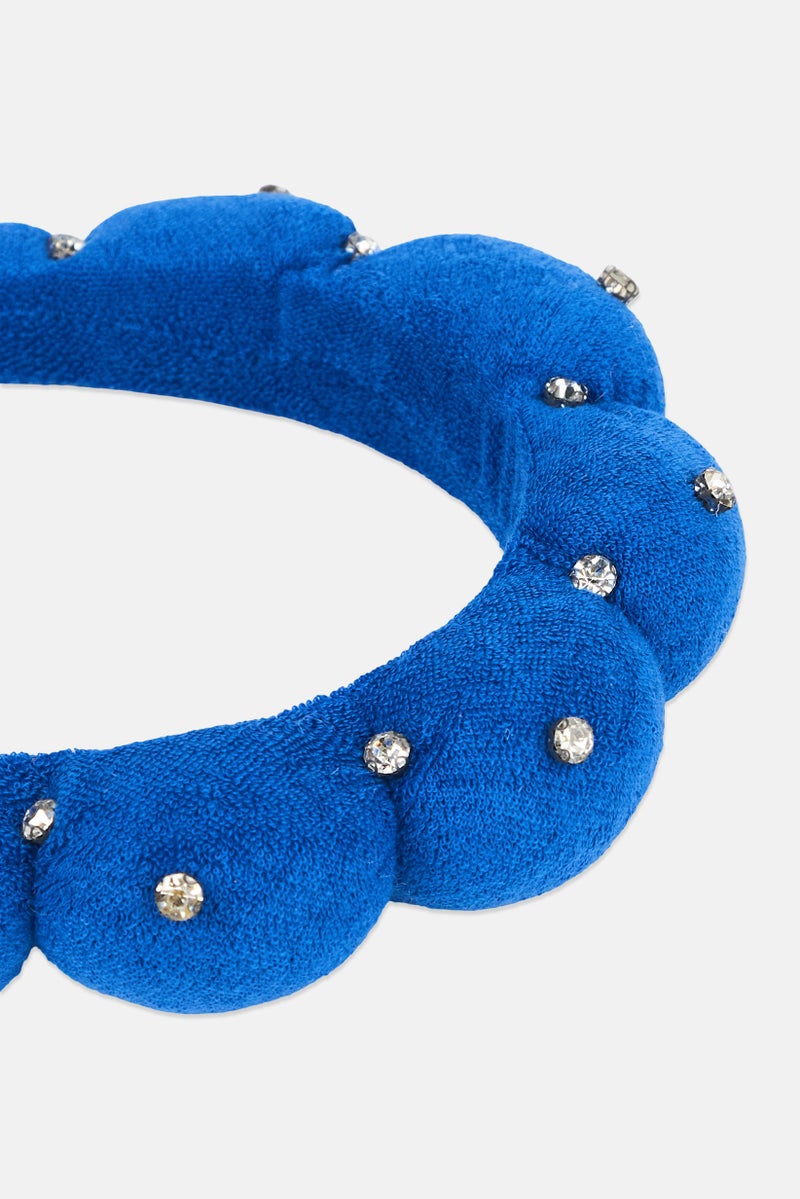 Olivia Rose Women Embellished Spa Bubble Headband, Blue - Image 3