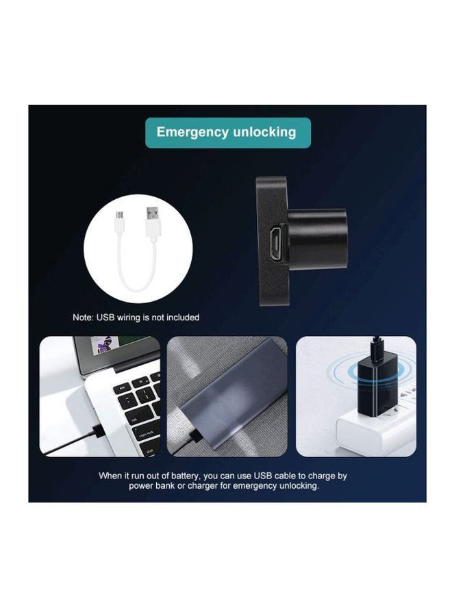 NIBEMINENT Fingerprint Cabinet Lock Black - Image 2