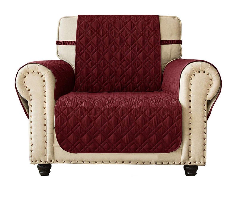 Ameritex Waterproof Nonslip Chair Cover for Leather Dog Chair Cover Furniture Protector Ideal Chair Slipcovers for Pets and Kids Stay in Place 23 Burgundy