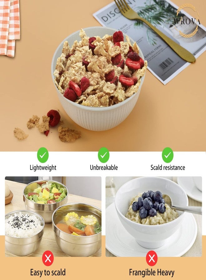 Wrova Wheat Straw Bowl Sets of 8,Unbreakable Cereal Bowl 26 OZ,Microwave and Dishwasher Safe Bowls,Kids Bowl suitable for Cereal,Salad,Snack and Soup. Winter-Snow Series - Image 4