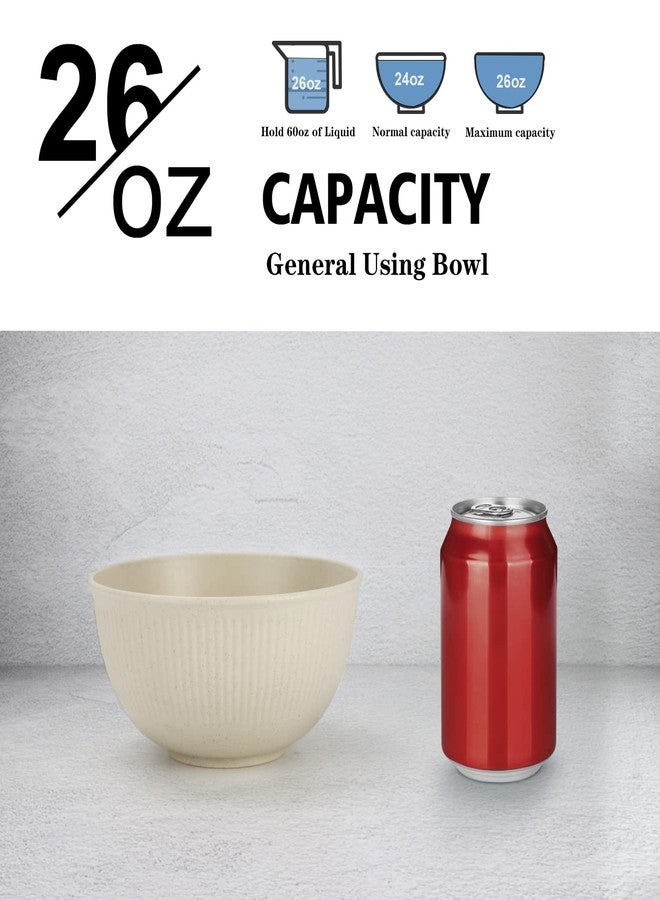 Wrova Wheat Straw Bowl Sets of 8,Unbreakable Cereal Bowl 26 OZ,Microwave and Dishwasher Safe Bowls,Kids Bowl suitable for Cereal,Salad,Snack and Soup. Winter-Snow Series - Image 3