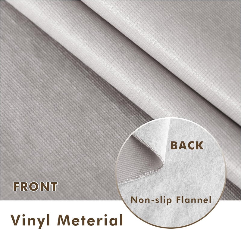 Nasitos 2 Pack Vinyl Plastic Table Cloth Rectangle 60x120 Inch-100% Waterproof Oil Spill Proof Stain Resistant Plastic Silver Table Cover with Flannel Backing for Kitchen, Dining, Parties - Image 3