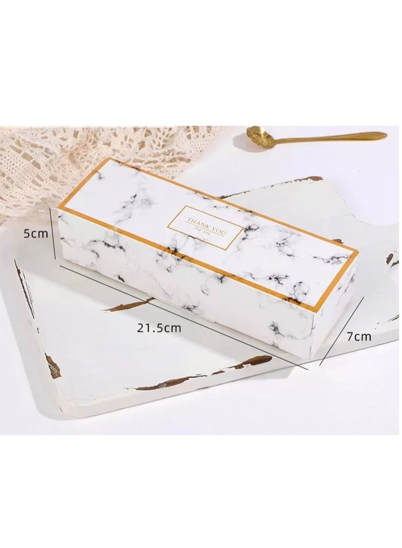Wholesale Cookie Box Pastry Box Packaging Box for Cookie Macaroon Sweet Bakery Packaging Marble-Pattern  - Image 1