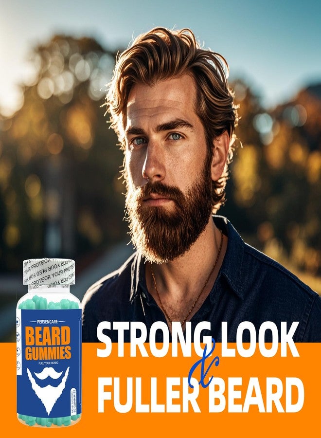 VAEYAE Big Beard Growth Gummy for Men, 60 Blueberry Flavored Gummies, with 10K MCG Biotin B12 Collagen and Elite Beard Hair Grooming Nutrients & Vitamins, Grow Stronger, Longer, Thicker & Fuller Beard - Image 2