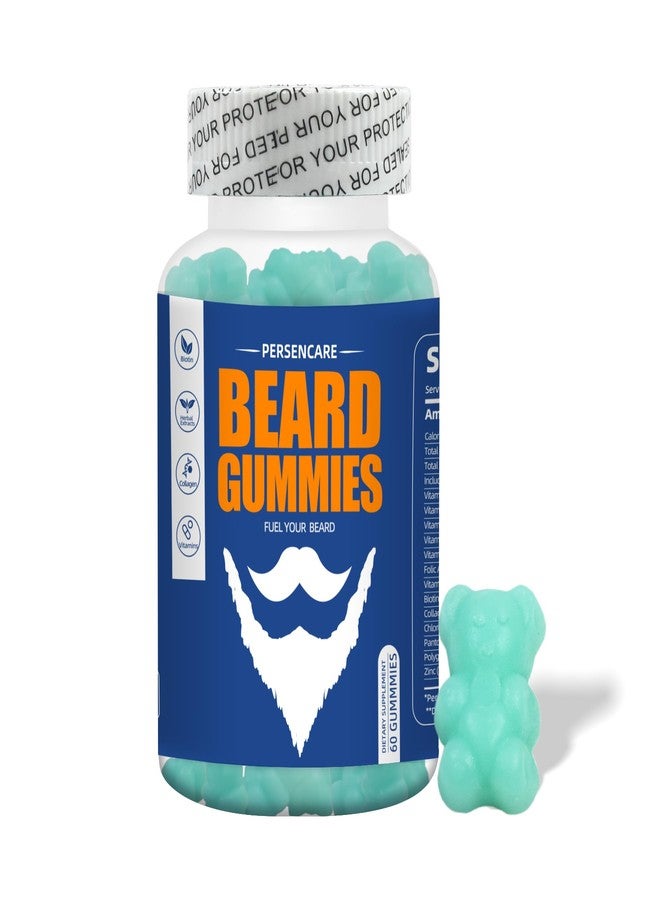 VAEYAE Big Beard Growth Gummy for Men, 60 Blueberry Flavored Gummies, with 10K MCG Biotin B12 Collagen and Elite Beard Hair Grooming Nutrients & Vitamins, Grow Stronger, Longer, Thicker & Fuller Beard - Image 1