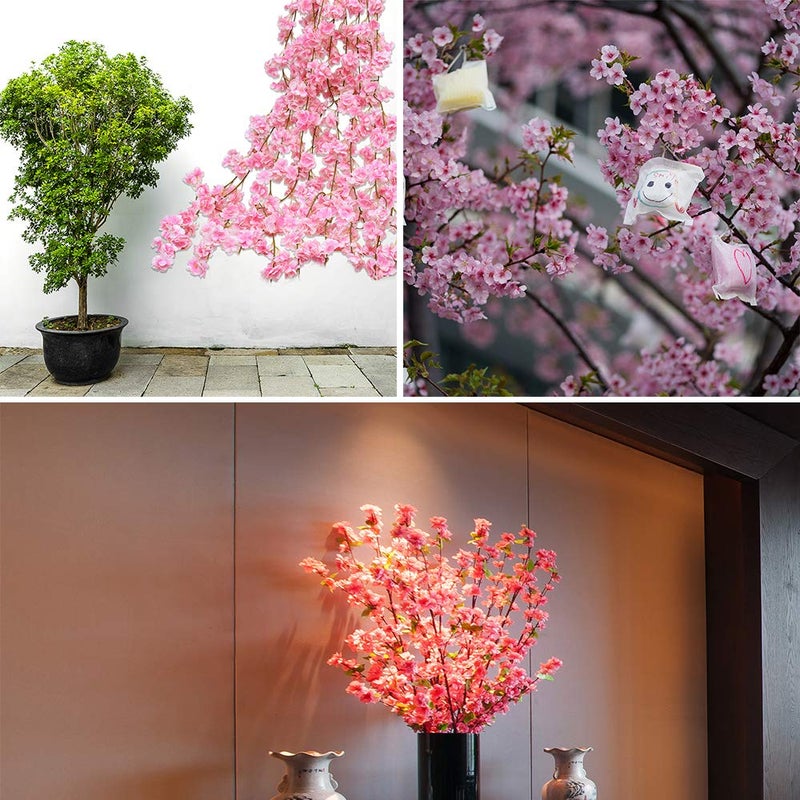HOKPA Artificial Silk Cherry Blossom Flower Heads, Fake Fabric Sakura Floral Head Decor for Bridal Hair Clips Headbands Dress DIY Accessories Wedding Party Supply Table Decorative (100pcs Pink) - Image 5