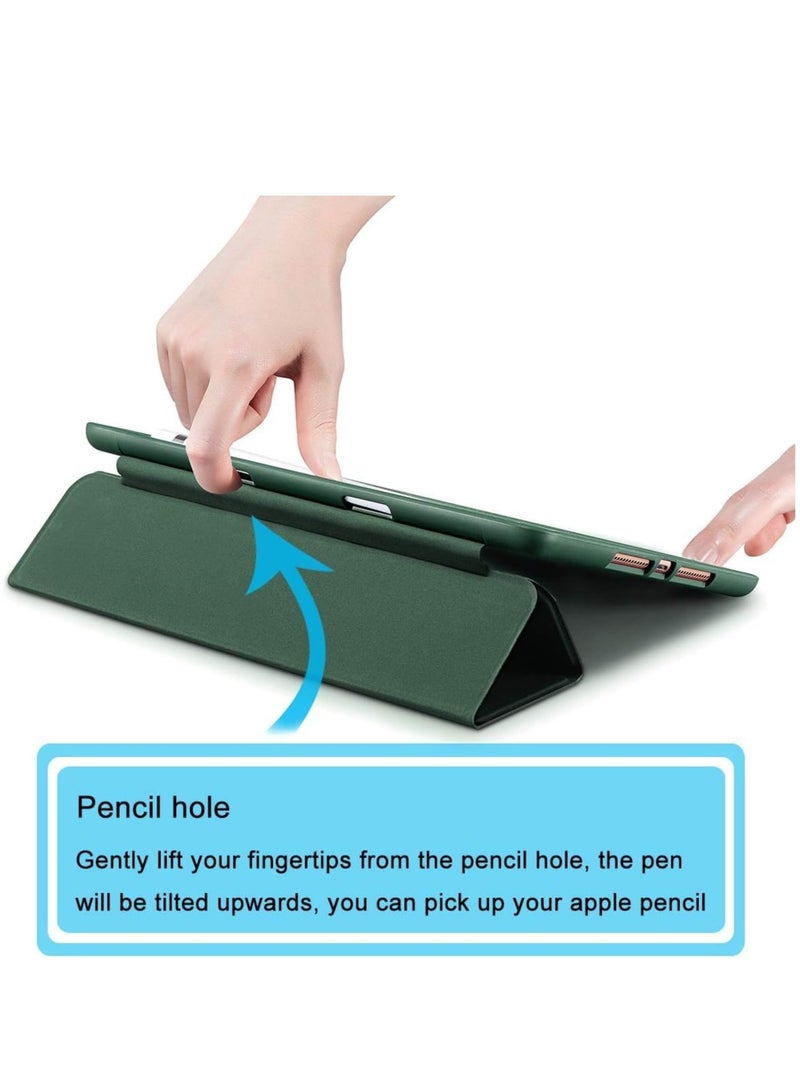 ELTRAZONE iPad 10.2-inch Case (9th/8th/7th Generation, 2021/2020/2019) with Pencil Holder - Slim Soft TPU Trifold Stand Protective Full Body Cover with Auto Sleep/Wake - Dark Green - Image 4