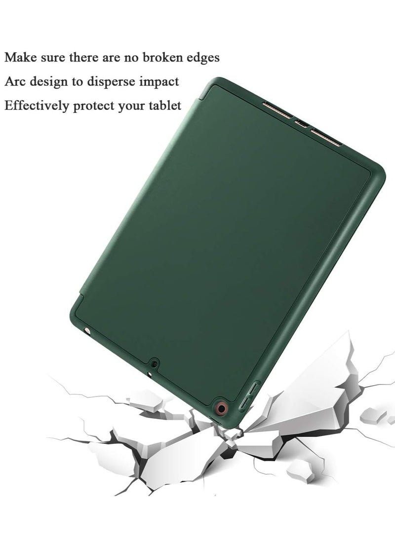 ELTRAZONE iPad 10.2-inch Case (9th/8th/7th Generation, 2021/2020/2019) with Pencil Holder - Slim Soft TPU Trifold Stand Protective Full Body Cover with Auto Sleep/Wake - Dark Green - Image 2