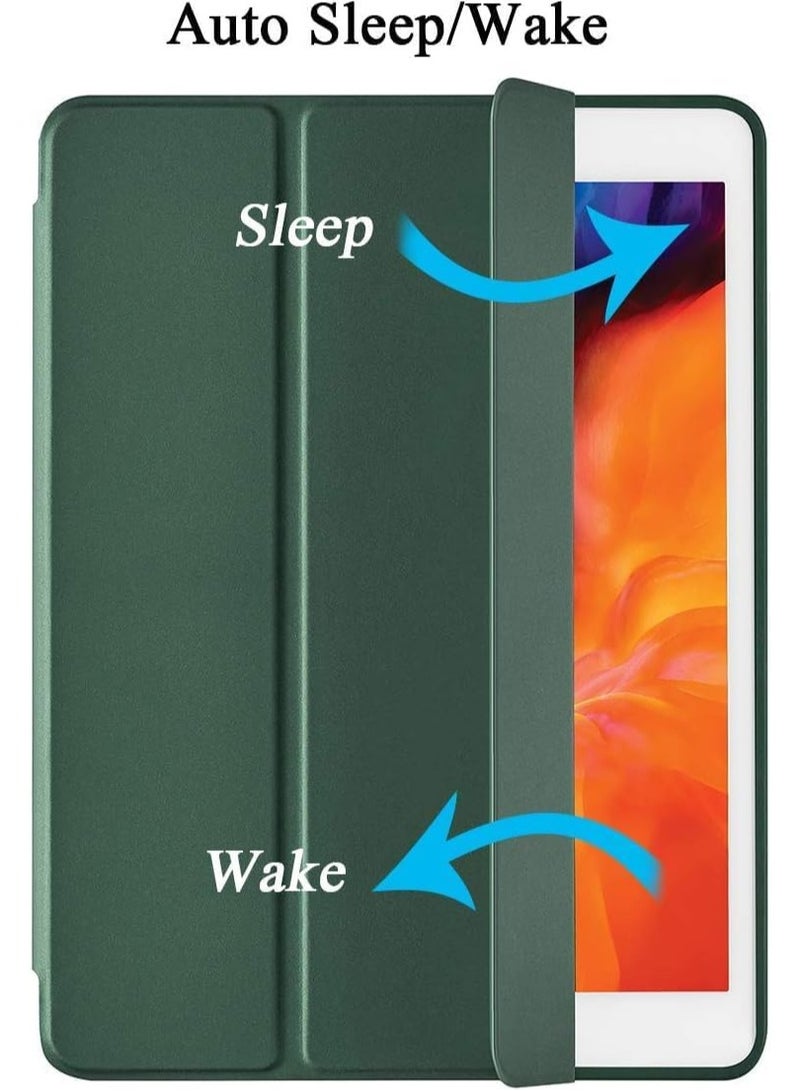 ELTRAZONE iPad 10.2-inch Case (9th/8th/7th Generation, 2021/2020/2019) with Pencil Holder - Slim Soft TPU Trifold Stand Protective Full Body Cover with Auto Sleep/Wake - Dark Green - Image 3
