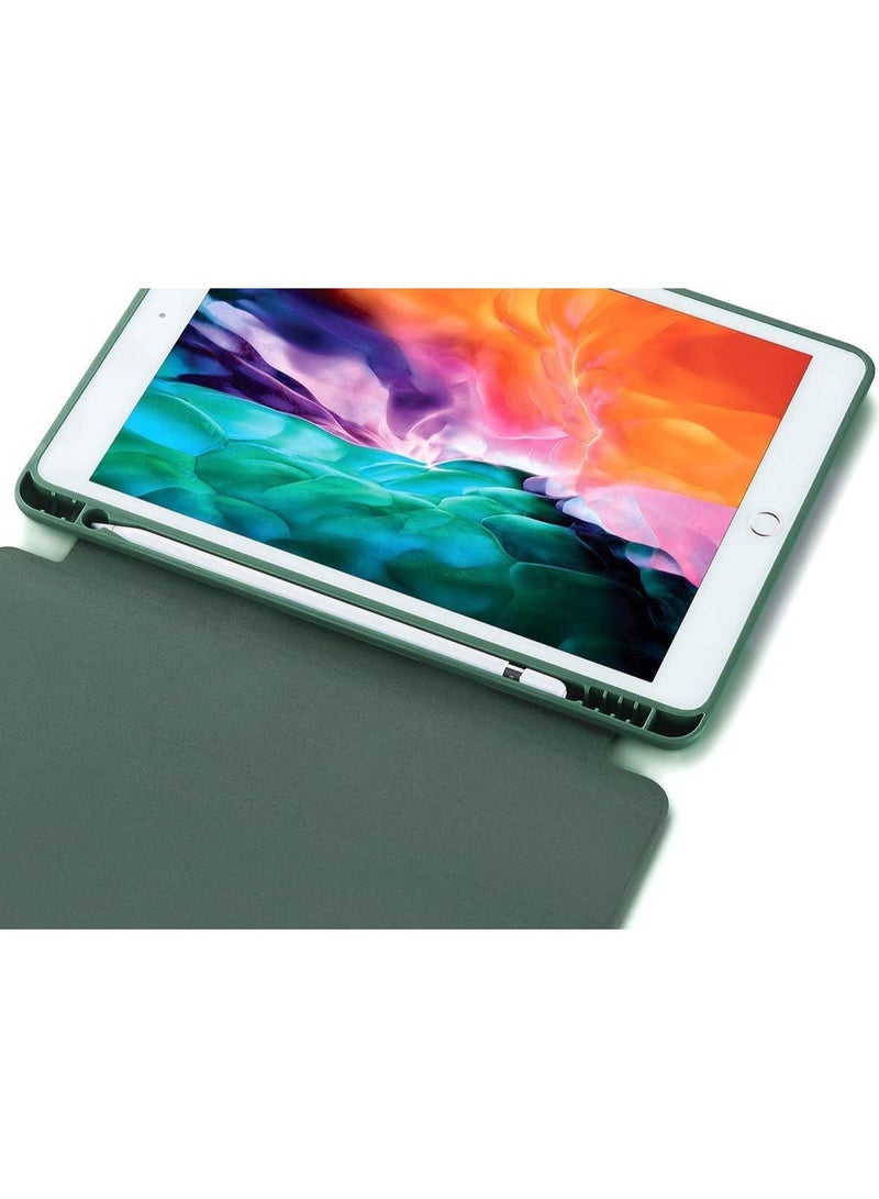 ELTRAZONE iPad 10.2-inch Case (9th/8th/7th Generation, 2021/2020/2019) with Pencil Holder - Slim Soft TPU Trifold Stand Protective Full Body Cover with Auto Sleep/Wake - Dark Green - Image 5