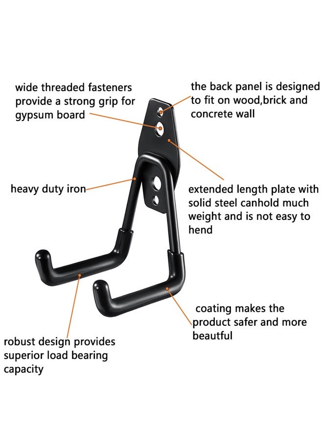12 Packs Garage Hooks, Metal Garage Storage Hooks, Hangers With Anti-Slip Coating for Garden Tools, Heavy Wall Mounted Garage Manager Tools for Garden Tools, Ladders, Bikes Garage Organizers Storage - Image 2