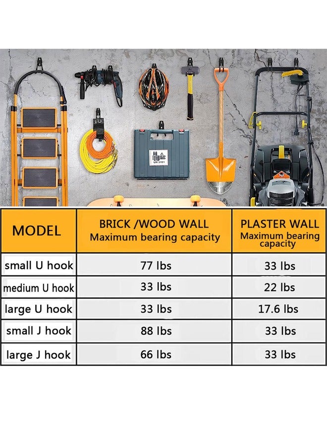 12 Packs Garage Hooks, Metal Garage Storage Hooks, Hangers With Anti-Slip Coating for Garden Tools, Heavy Wall Mounted Garage Manager Tools for Garden Tools, Ladders, Bikes Garage Organizers Storage - Image 4