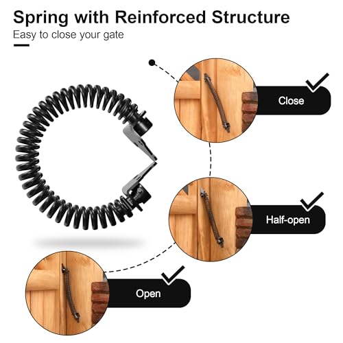 skysen 14" Fence gate Spring self Closing and Adjustable for Wooden or Vinyl Fence,Carbon Steel,Black(gate spring-14) - Image 3
