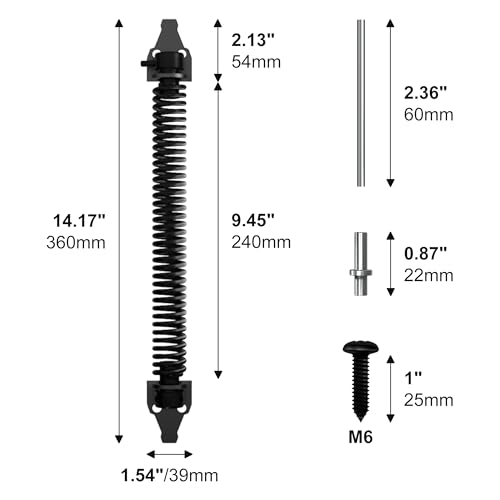 skysen 14" Fence gate Spring self Closing and Adjustable for Wooden or Vinyl Fence,Carbon Steel,Black(gate spring-14) - Image 4