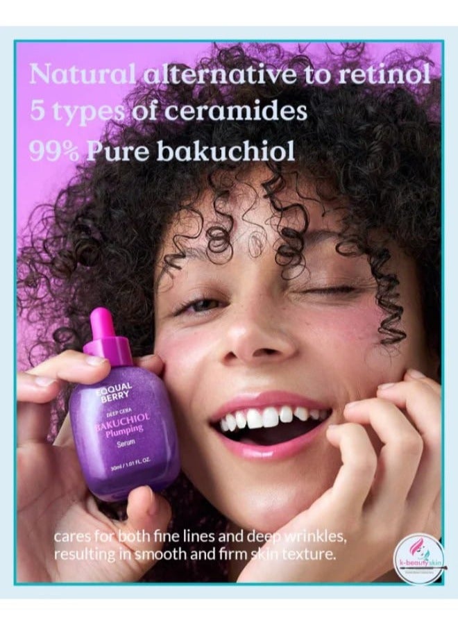 إيكوالبيري سيروم باكوتشيول الممتلئ - مُقلِّل للمسام والتجاعيد مع باكوتشيول | بديل الريتينول للبشرة الحساسة | يُعزِّز تماسك البشرة ومرونتها مع السيراميد والببتيدات، 30 مل/1.01 أونصة - Image 3