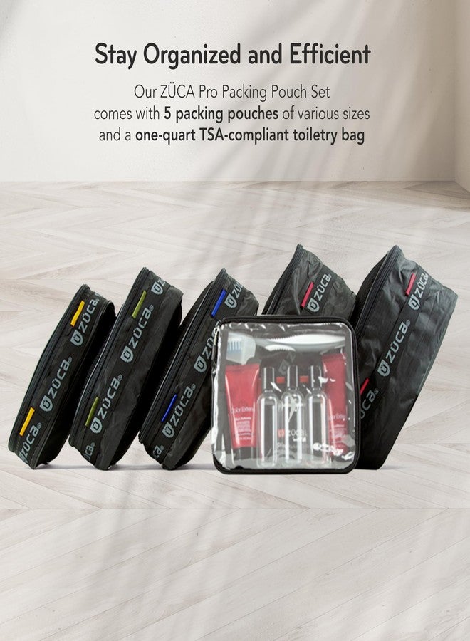 ZUCA Pro-Black Standard Packing Utility Pouch Set - Durable, Spacious CosmeticStorage Solution, Clear TSA Approved Toiletry Bag For Travel & Professional Use - Image 2