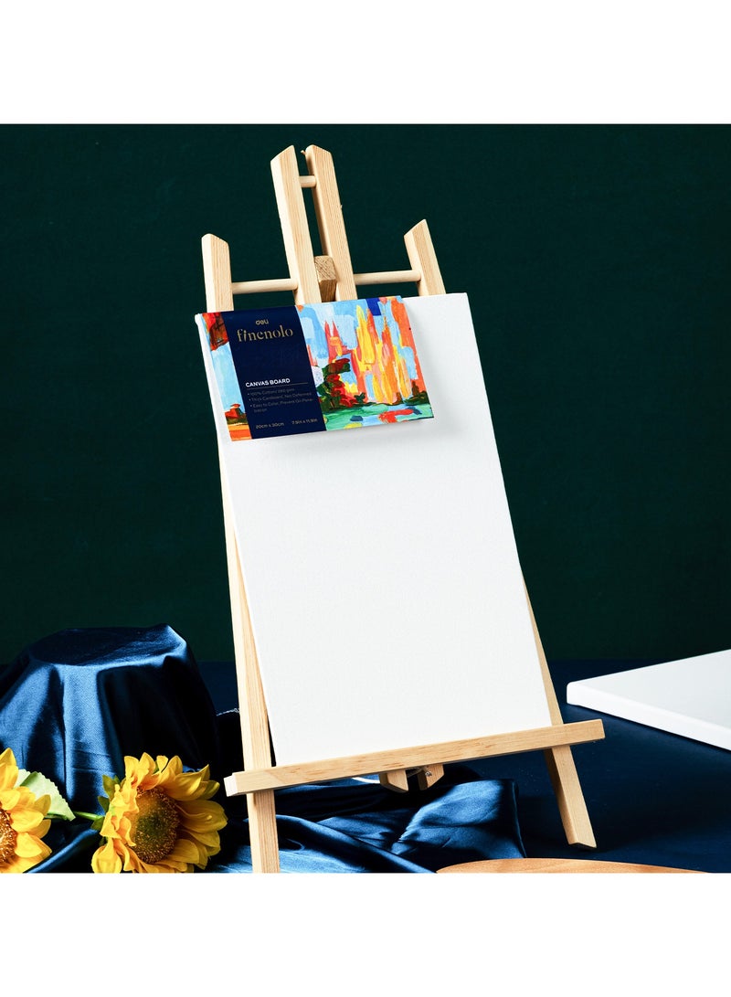 Deli Finenolo EC280-6 Canvas Panel 40×50cm (15.7×19.7in) – 100% Cotton, 280gsm Pre-Stretched Canvas Board for Acrylic, Oil & Watercolor Painting – Artist Canvas for Beginners & Professionals, White - Image 5