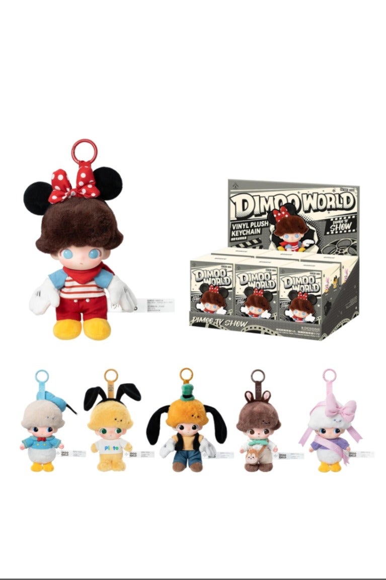 Pop Mart x Bobo & Coco DIMOO WORLD × DISNEY Series-Vinyl Plush Keychain Blind Box, Random Design Action Figures - Image 1