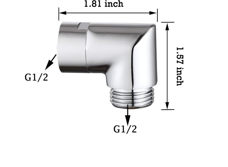 walkinginrain 90 degrees Shower Head Elbow Adapter, Shower Arm Elbow Adapter for Wall mounted Shower or Hand Shower, Chrome - Image 2