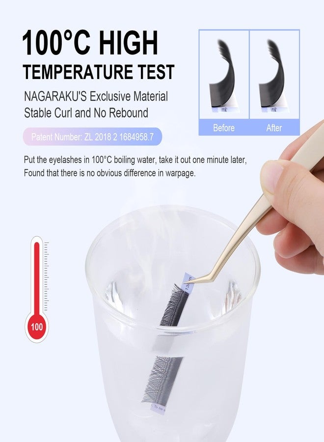 NAGARAKU 3 Tips Triple YYY Eyelash Extensions Supplies 0.07mm Thickness 11mm Length C Curl Premade Fans 6D Russian Volume Y Shape Black 12 Rows Cluster Pre Fanned Eye Lashes - Image 5