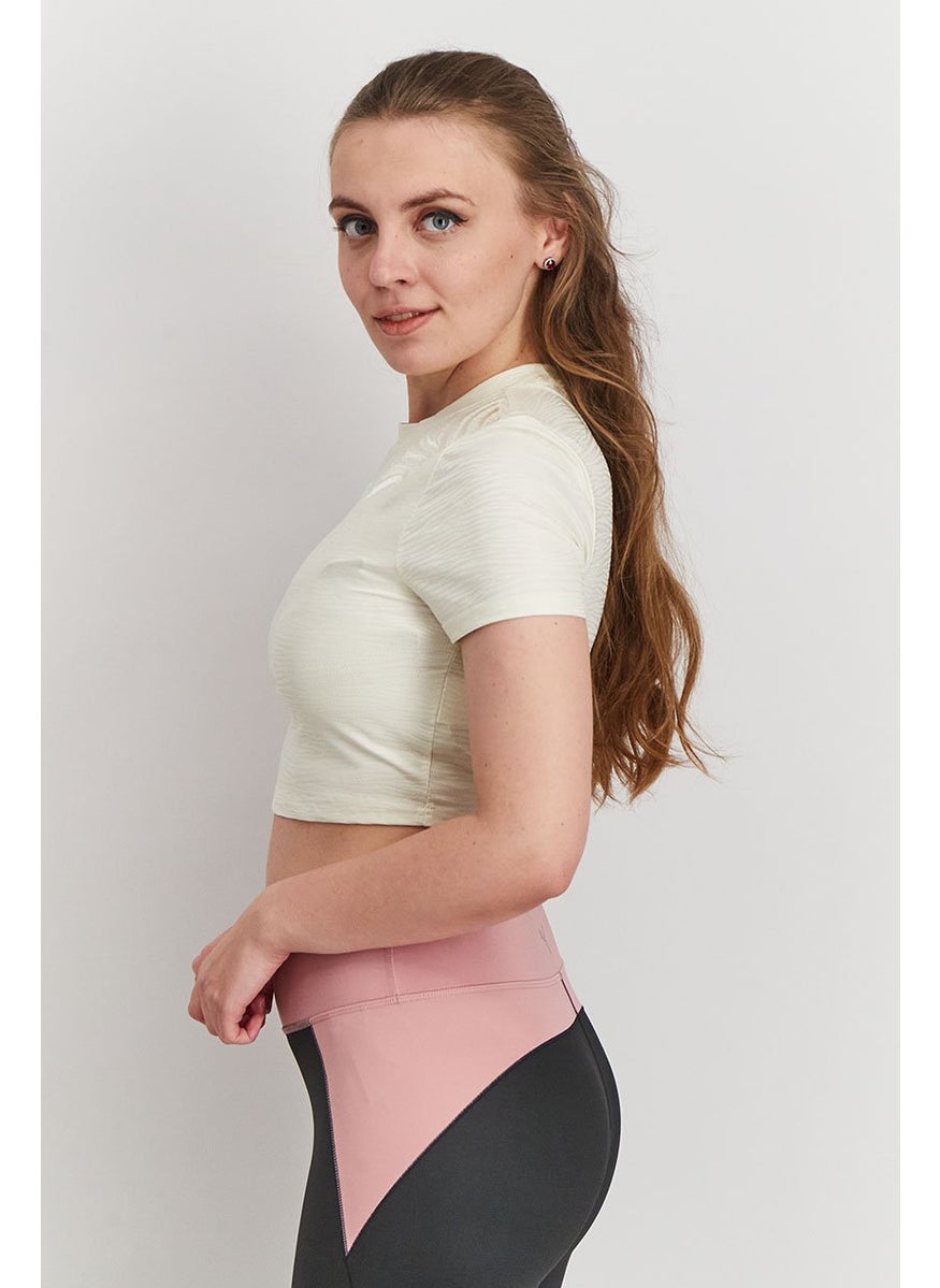 PUMA Women Sportswear Fit Embroidered Crop Top, Off White  - Image 3