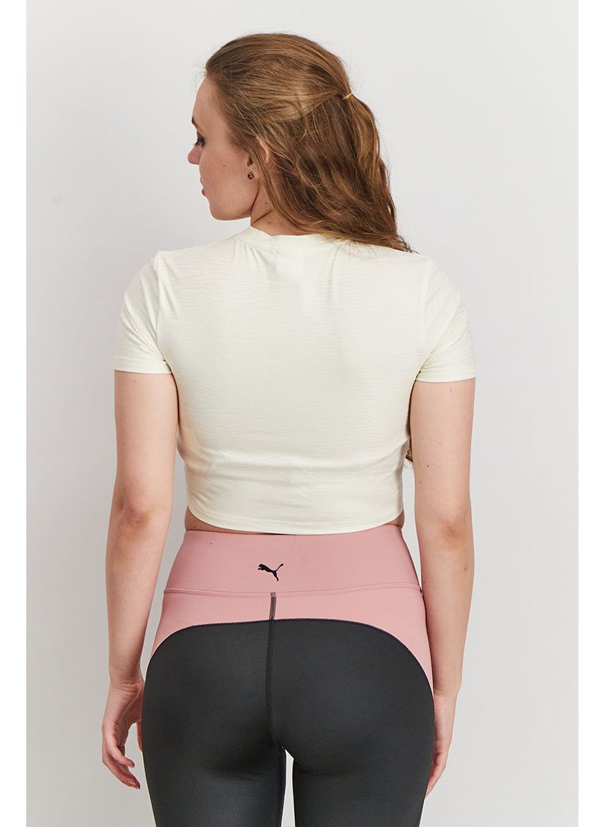 PUMA Women Sportswear Fit Embroidered Crop Top, Off White  - Image 2