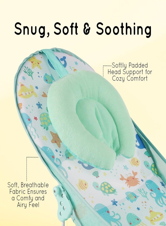 Nuluv Premium Baby Bather | Bath Chair for Newborns and Infants 0-3 Months | Foldable | 3 Position Adjustable Chair | Anti Skid Base | Washable Soft Mesh Seat | for Babies Upto 5Kg (Aqua) - Image 3