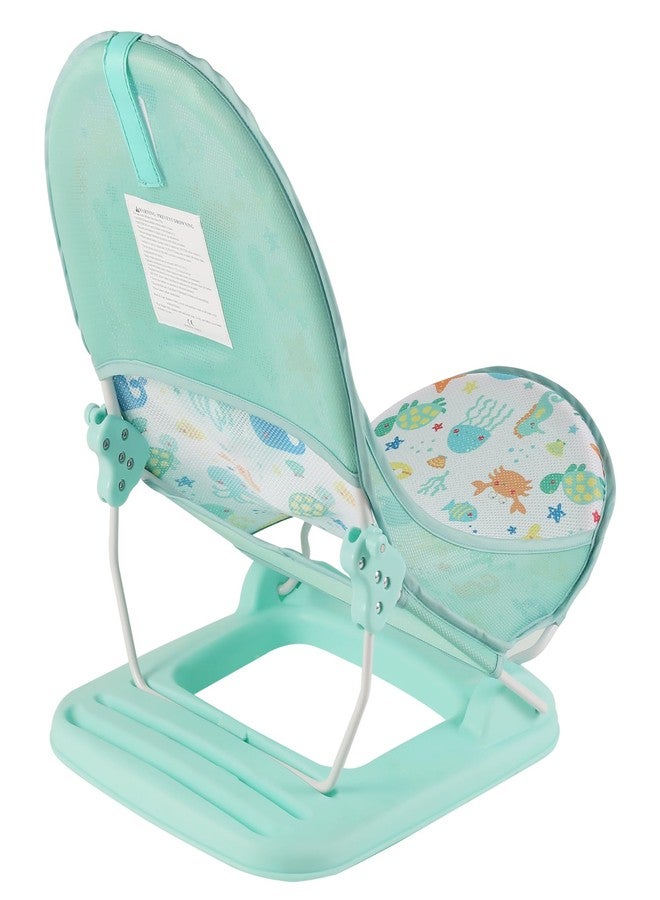 Nuluv Premium Baby Bather | Bath Chair for Newborns and Infants 0-3 Months | Foldable | 3 Position Adjustable Chair | Anti Skid Base | Washable Soft Mesh Seat | for Babies Upto 5Kg (Aqua) - Image 2