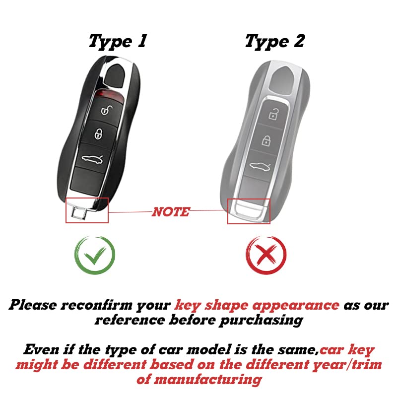 x xotic tech Xotic Tech Yellow Smart Remote Key Fob Protector Cover Shell Case Holder Compatible with Porsche Boxster Cayenne Panamera Cayman Macan Carrera 911 991 918 Spyder(Fits 3 Button) - Image 2