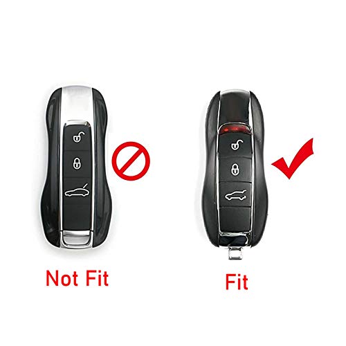 x xotic tech Xotic Tech Yellow Smart Remote Key Fob Protector Cover Shell Case Holder Compatible with Porsche Boxster Cayenne Panamera Cayman Macan Carrera 911 991 918 Spyder(Fits 3 Button) - Image 3