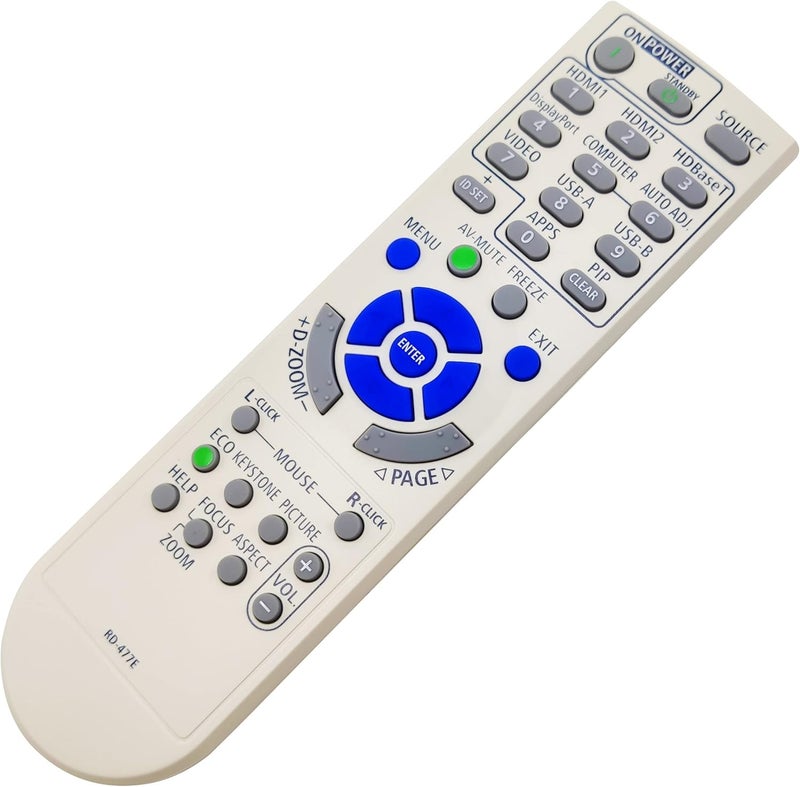 INTECHING 7N901171/ RMT-PJ39 Projector Remote Control for NEC NP-MC372X, NP-MC382W, NP-ME372W, NP-ME382U, NP-ME402X, NP-P525UL, NP-P525WL, NP-P605UL, NP-PE455UL, NP-PE455WL - Image 1