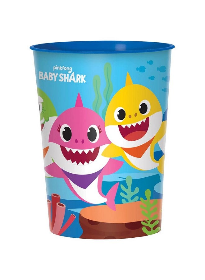 Amscan Baby Shark Blue Round Plastic Favor Cup (16 Oz.) - 1 Pc.| Fun & Durable, Perfect For Birthdays & Ocean-Themed Celebrations