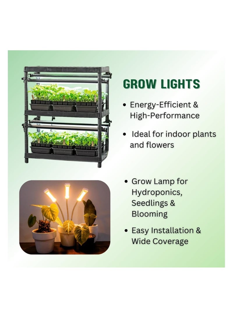 Generic Hydroponic Grow Light, 120cm LED Full Spectrum Light | 18W White, Red & Blue Combination for Indoor Plant Growth, Seed Germination & Flowering  - Image 4