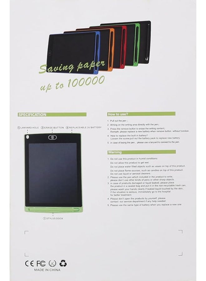 8.5-inch Digital Writing and Drawing Tablet with Advanced LCD Display | Digital Memo Board with Dedicated Stylus | Energy-Saving Paper Alternative in Attractive Green Color | Educational and Practical Gift - Image 3