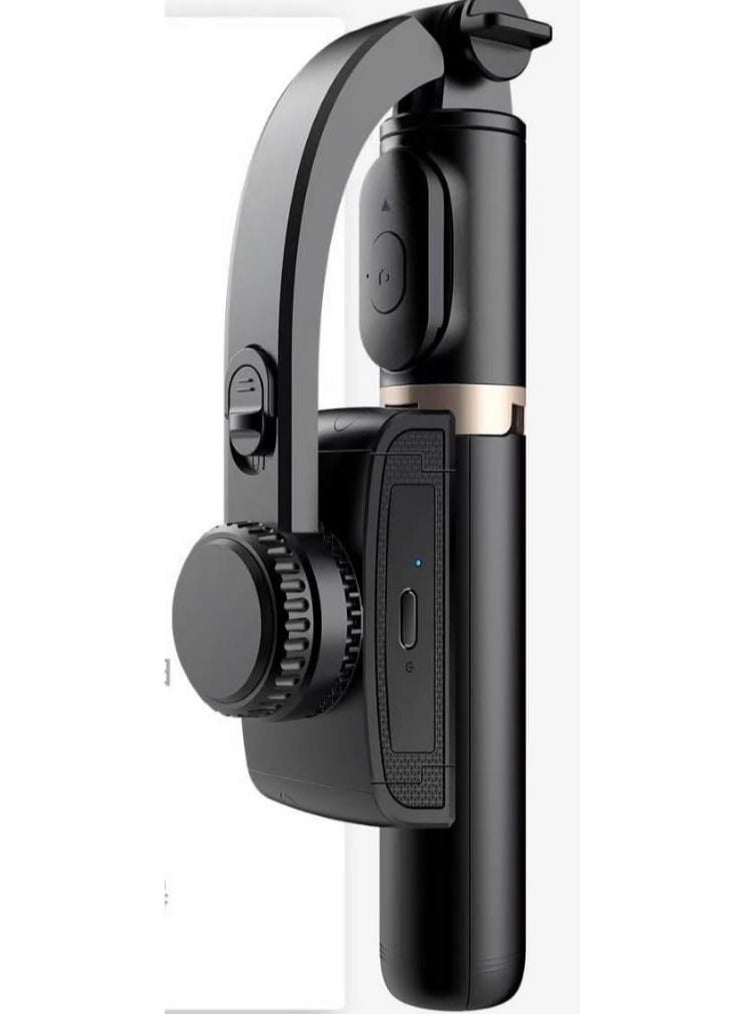 Gimbal Stabilizer L08,Anti Shake 3 In 1 Tripod Selfie Stick With Bluetooth BLACK. - Image 1