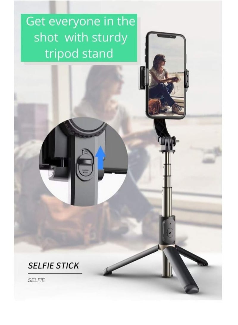 Gimbal Stabilizer L08,Anti Shake 3 In 1 Tripod Selfie Stick With Bluetooth BLACK. - Image 2