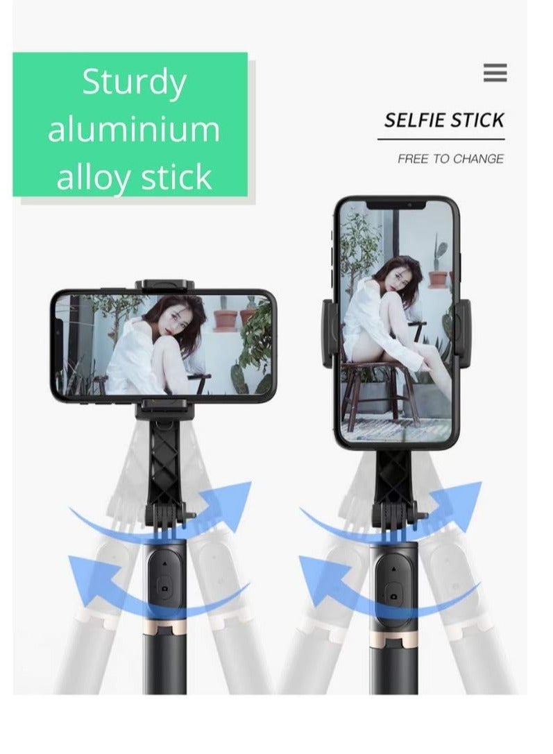 Gimbal Stabilizer L08,Anti Shake 3 In 1 Tripod Selfie Stick With Bluetooth BLACK. - Image 3