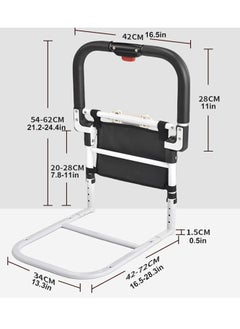 Generic Retractable bedside safety rails, standing aids for the elderly and disabled, and foldable maternity drop barriers, height adjustable from 21.2 to 24.4 inches (foldable)  - Image 2