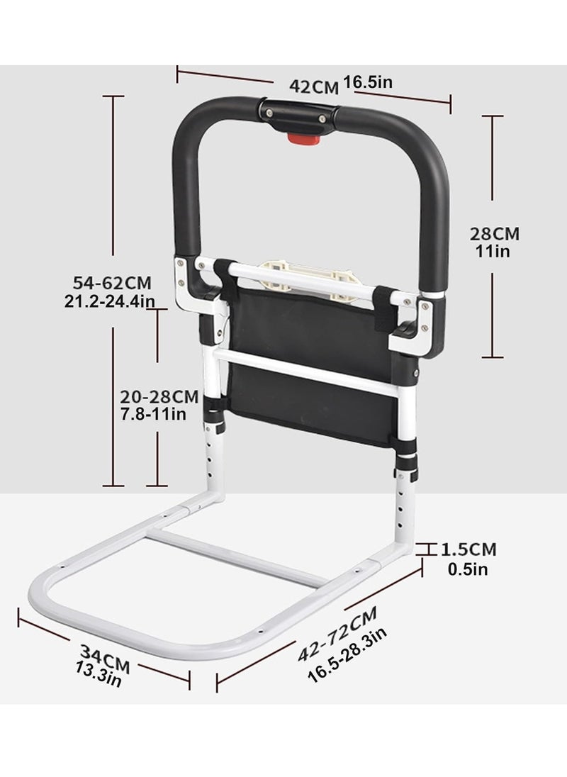 Generic - Retractable bedside safety rails, standing aids for the elderly and disabled, and foldable maternity drop barriers, height adjustable from 21.2 to 24.4 inches (foldable) - Image 1