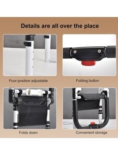 Generic Retractable bedside safety rails, standing aids for the elderly and disabled, and foldable maternity drop barriers, height adjustable from 21.2 to 24.4 inches (foldable)  - Image 4