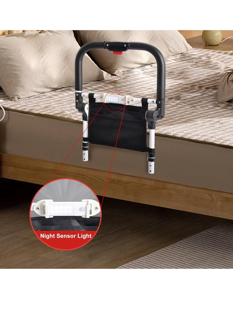 Generic - Retractable bedside safety rails, standing aids for the elderly and disabled, and foldable maternity drop barriers, height adjustable from 21.2 to 24.4 inches (foldable) - Image 1