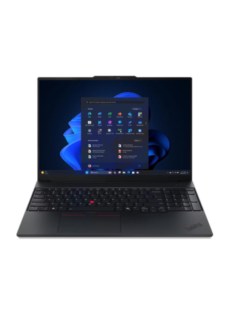Lenovo ThinkPad E16 Laptop With 16 Inch WUXGA(1920x1200) Display,Core Ultra 5-225U Processor/8GB RAM DDR5/512GB SSD/Intel Iris Xe Graphics/DOS(Without Windows) English/Arabic Black - Image 1