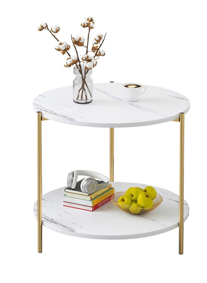 Generic Coffee Tables for Living Room, Round End Side Tables Sofa Table, Modern Marble Nesting Table with Metal Frame Legs  - Image 2