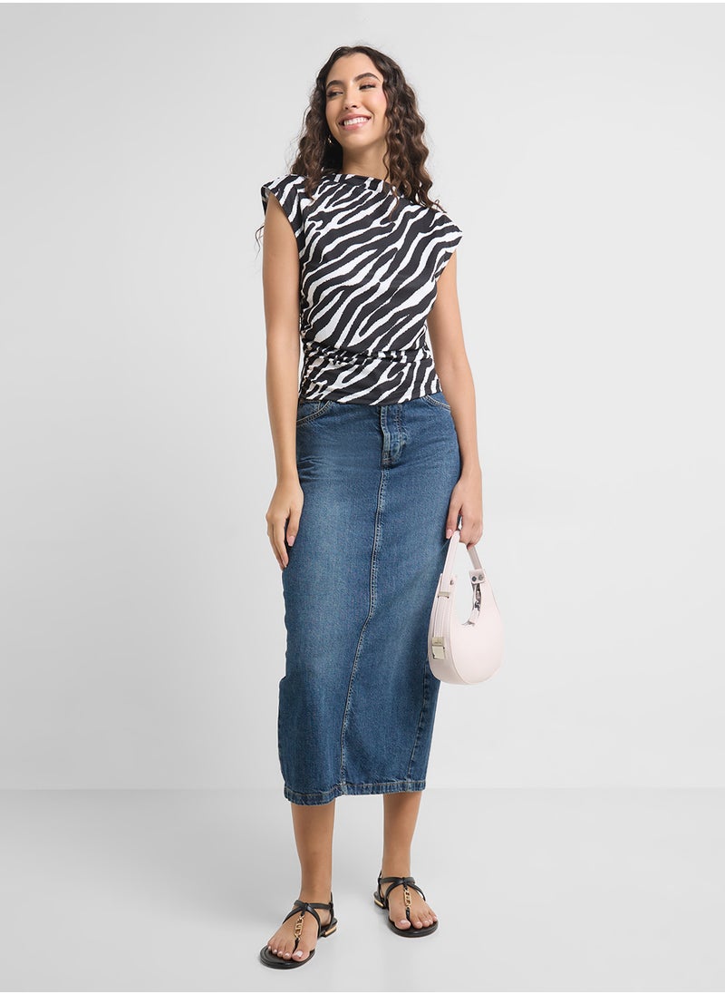 VERO MODA CHRIS SS HIGH NECK Knitted TOP  - Image 4
