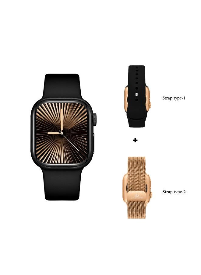 KENNETH SCOTT Kenneth Scott KA10PRO-RSBMK Unisex Smart Display Watch & Mesh & Silicone Strap Black & Rose Gold  - Image 4